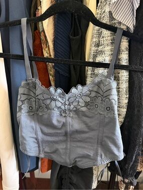 Target Steel Gray Lace-Trim Camisole